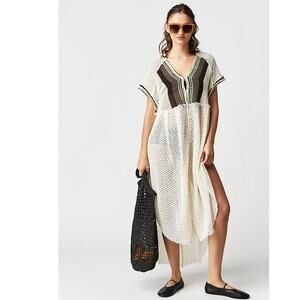 New FREE PEOPLE Kelly Crochet Maxi Top $228 X-SMALL Ivory Cover-up